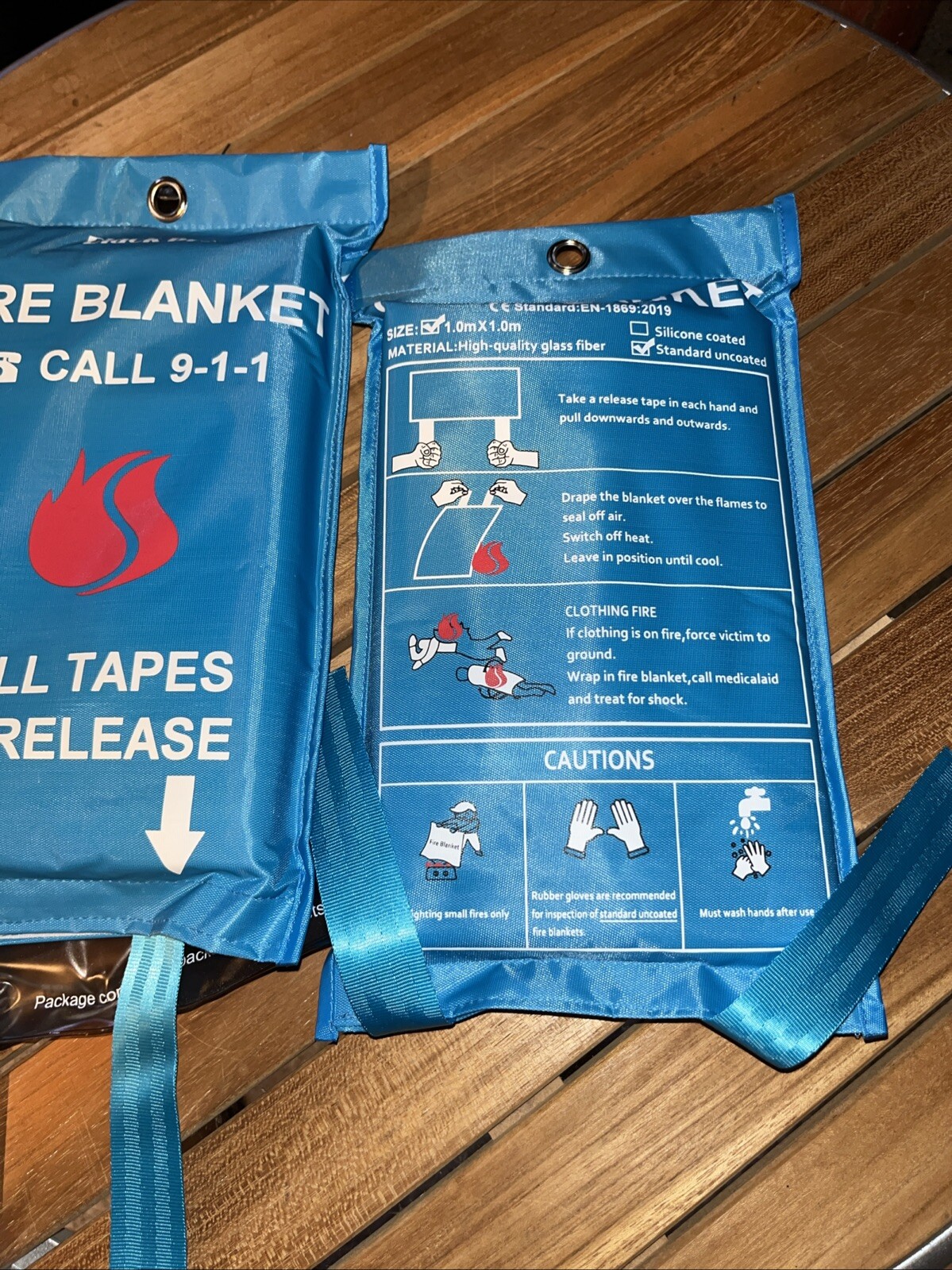 Black Pro Fire Blankets 2 pack Size 1.0M X 1.0M NWT