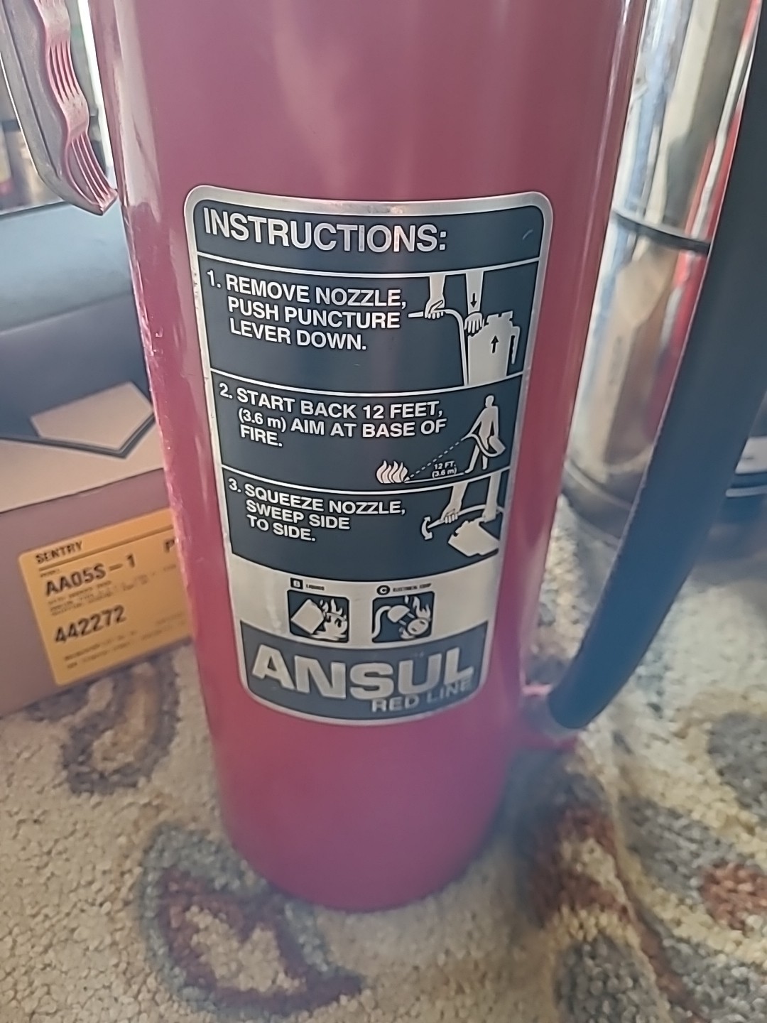 Ansul Red Line BC -20lb I-K-20-G Reg. Dry chem Cart. Op.Fire Extinguisher W/TAG