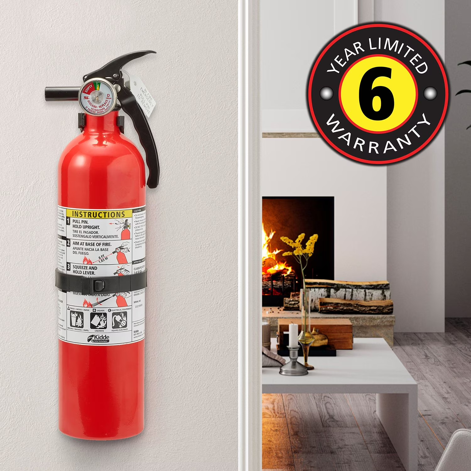 Multi-Purpose Dry Chemical Fire Extinguisher (Oil, Gasoline, Electrical, etc)