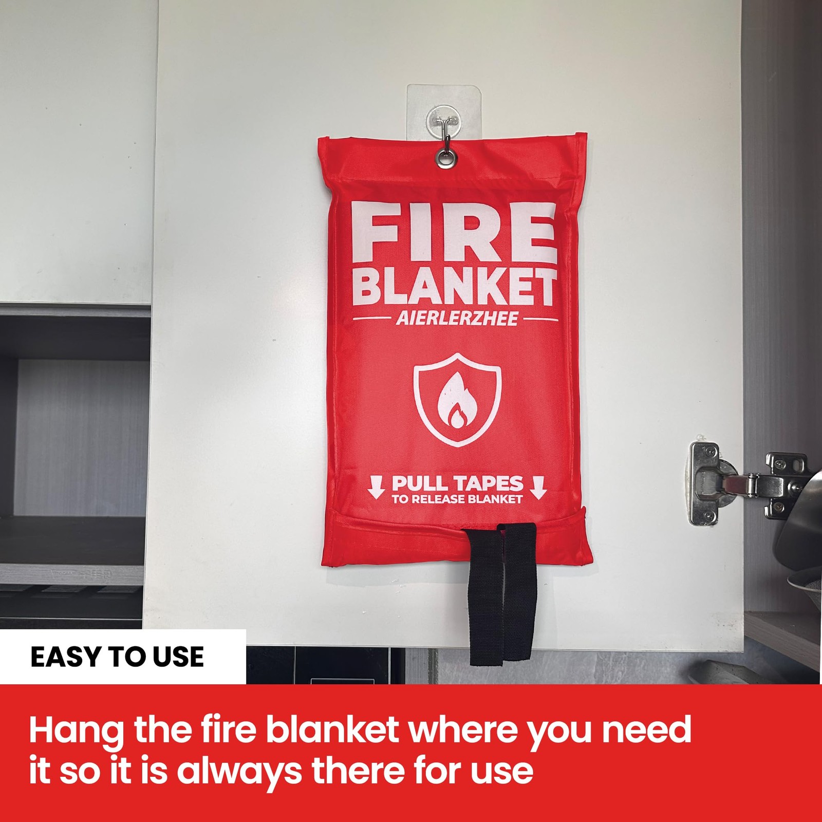 Fire Blanket 2 Pack 40″x40″ – CE Certified Fiberglass, Heat Resistant to 1076…
