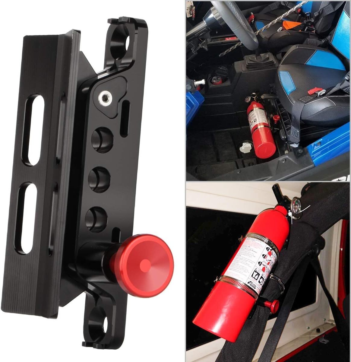 Fire Extinguisher Mount Holder Quick Release Roll Bar with 4 Fixing Clips New US