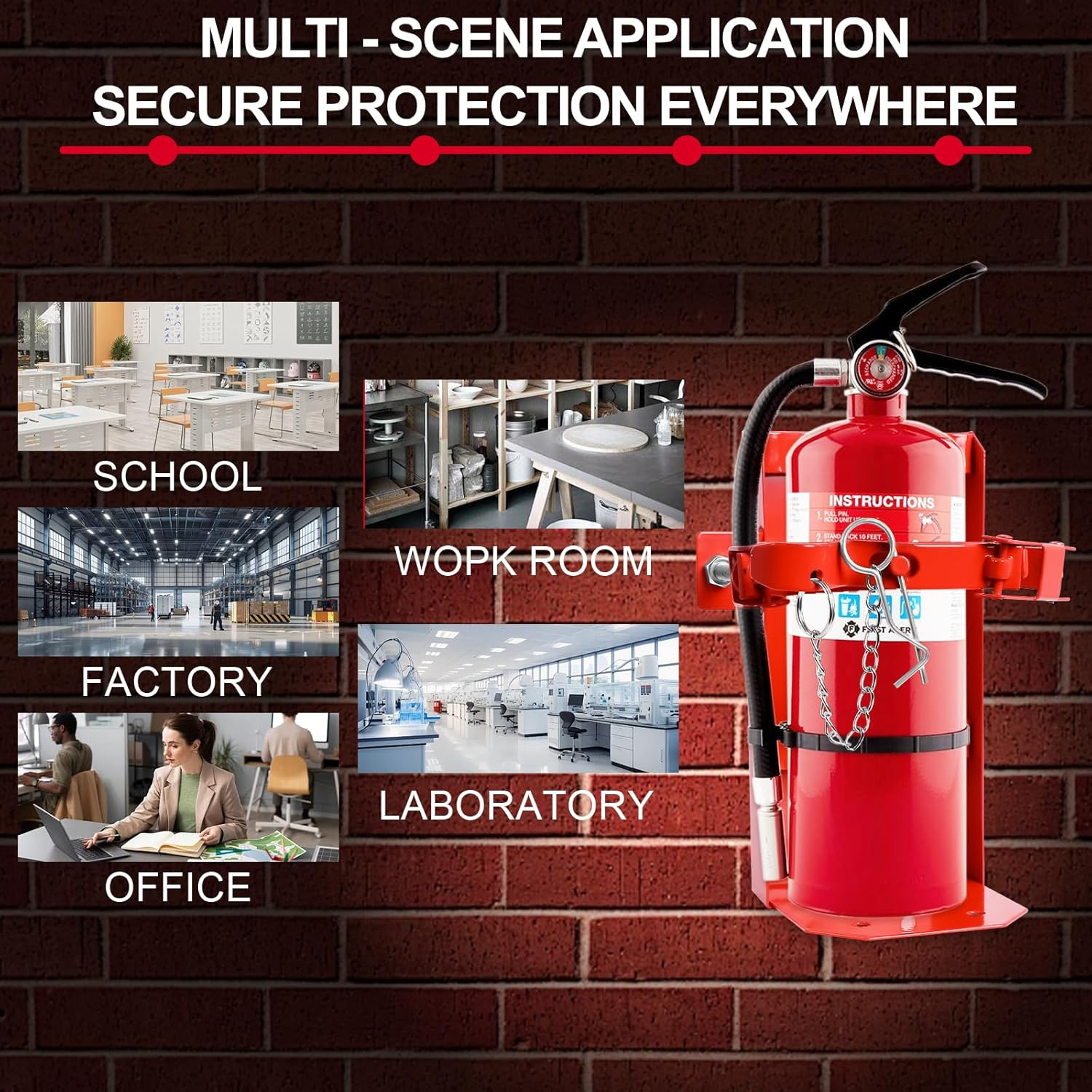 Fire Extinguisher Mount for 5 Lb & 10 Lb Extinguishers, Heavy Duty ST12 Steel Ho