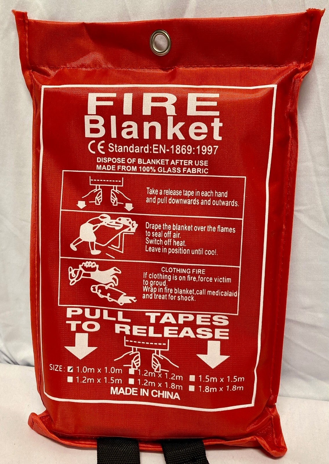 FIRE BLANKET, 40in x 40 in – Emergency Glass Fabric – NEW