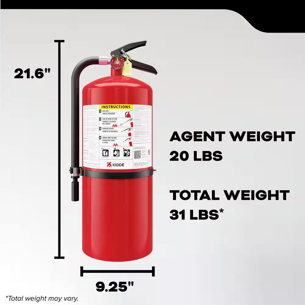 Pro plus Rechargeable 6-A:120-B:C Class ABC 20 Lb. Fire Extinguisher 21033506
