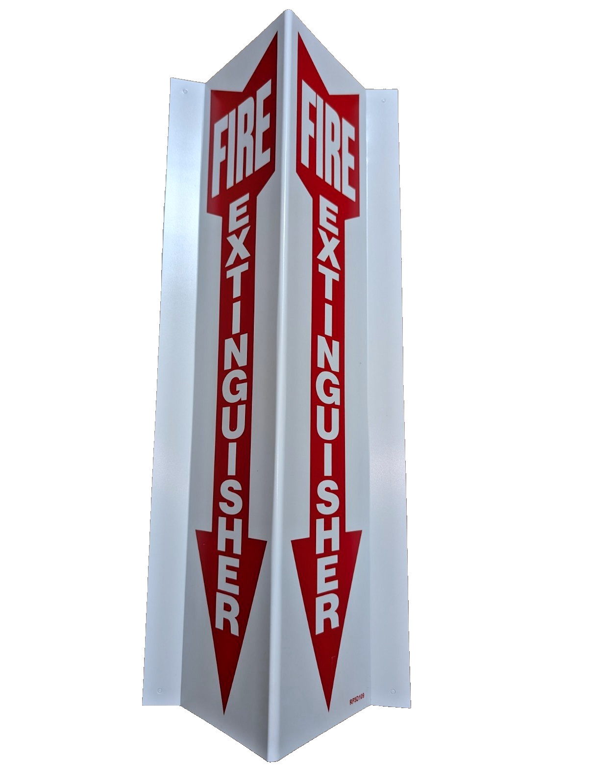 6 Pack Fire Extinguisher Arrow Sign 4x 12 Rigid Plastic Angle 3D 6 Pack