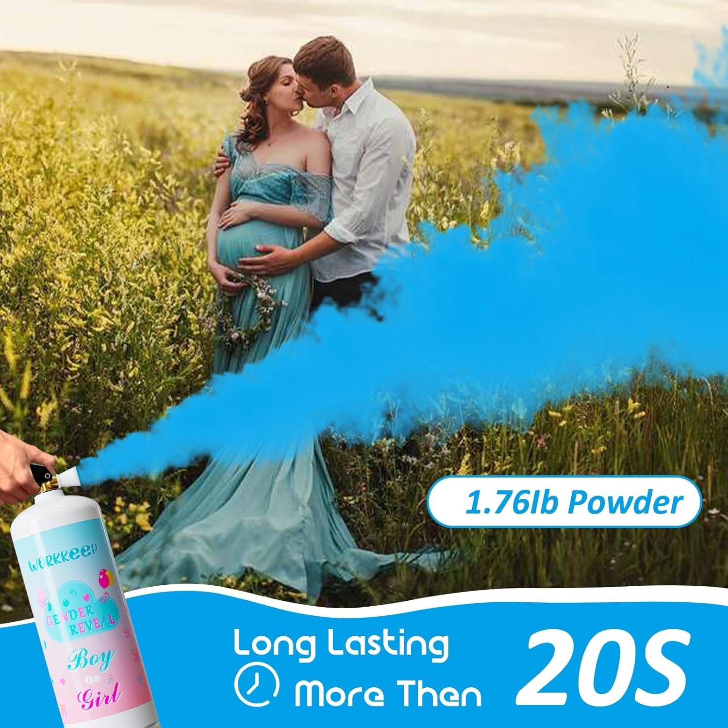 Eco-Friendly Giant Gender Reveal Fire Extinguisher Set – 20 Feet Blue Burst