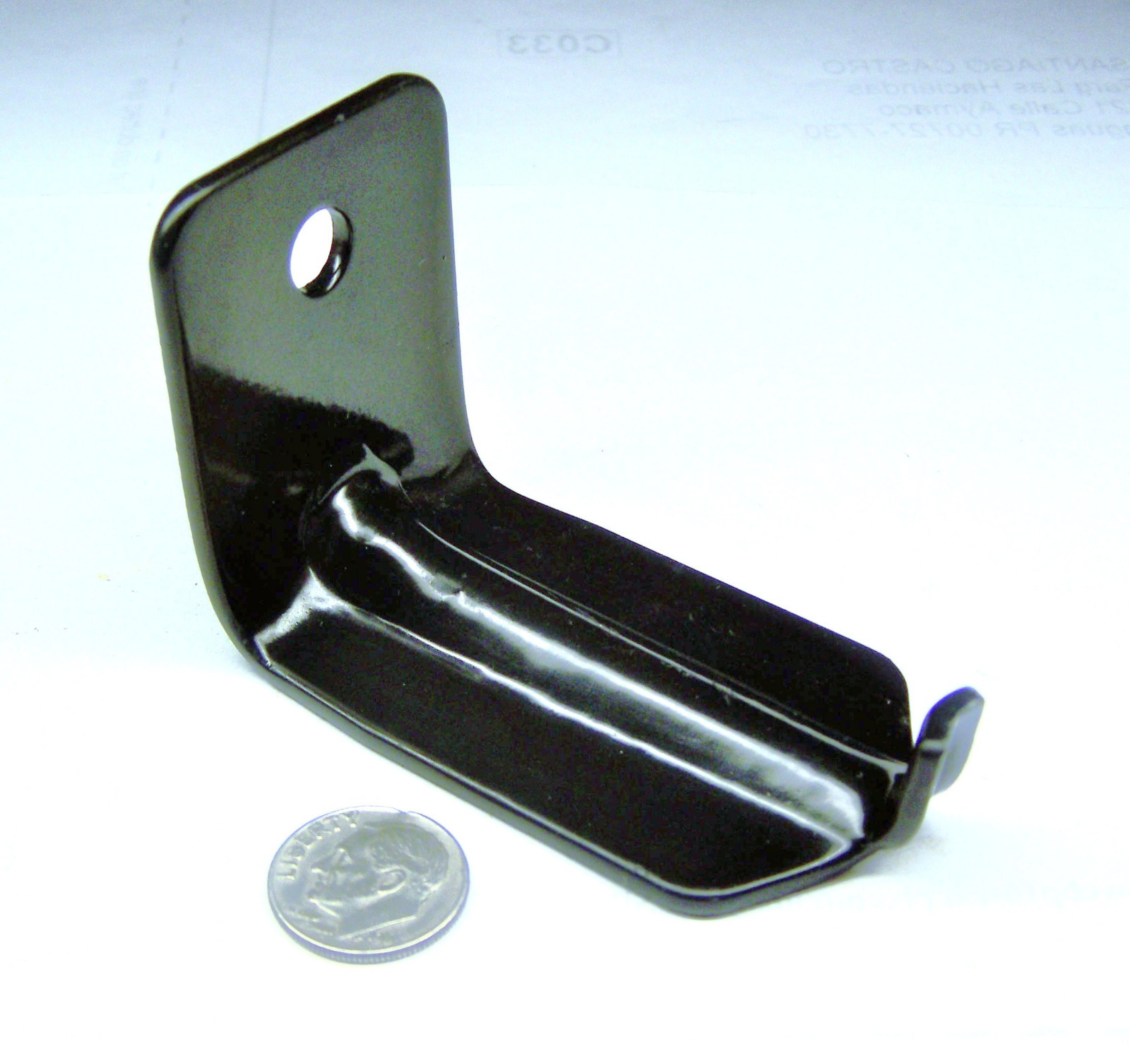 NOS FIRE EXTINGUISHER WALL HANGER HOOK BRACKET STEEL 2″ L BACK X 2-3/4″ L BLACK