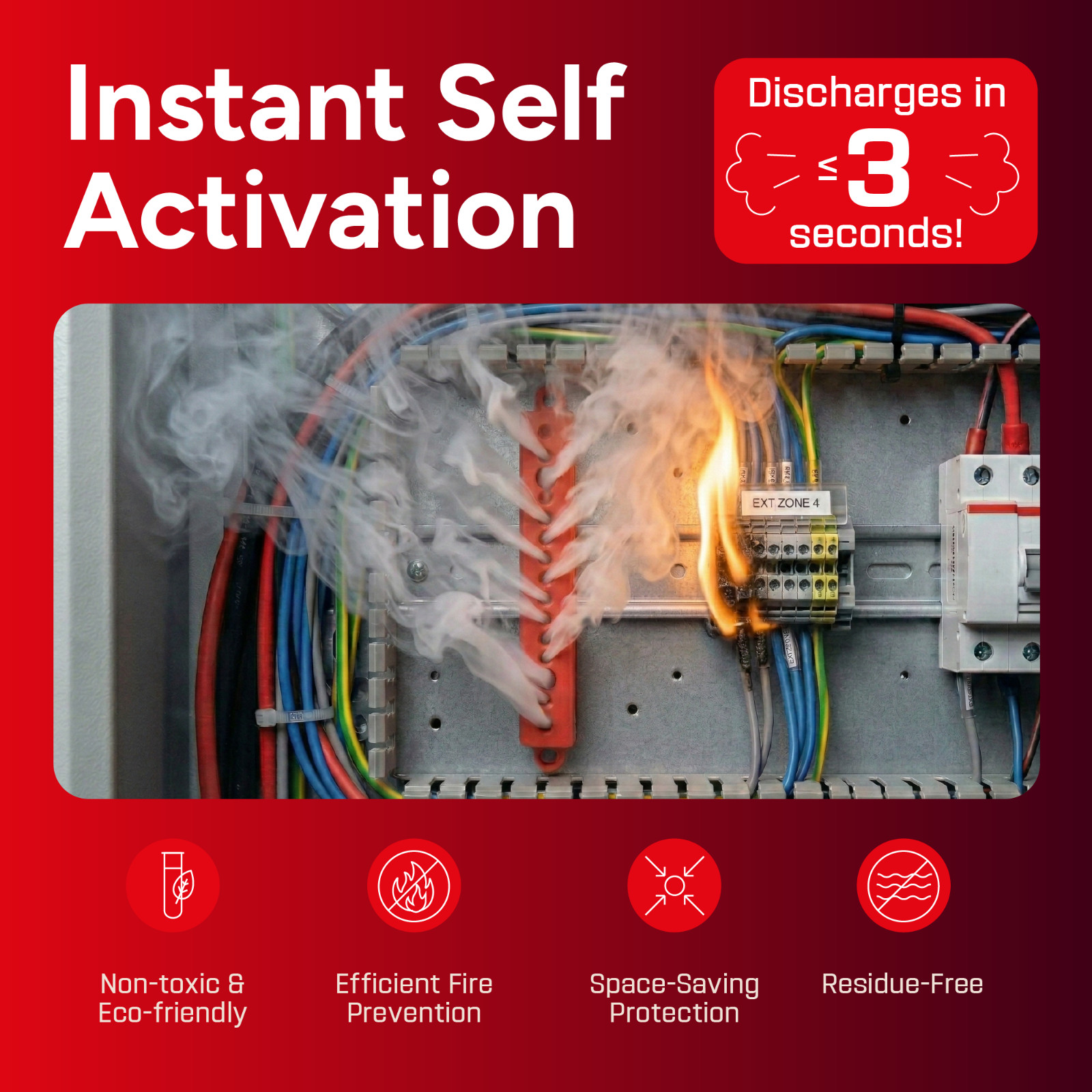 FEROSTICKER Small Automatic Fire Extinguisher for Electric Boxes (Pack of 2)