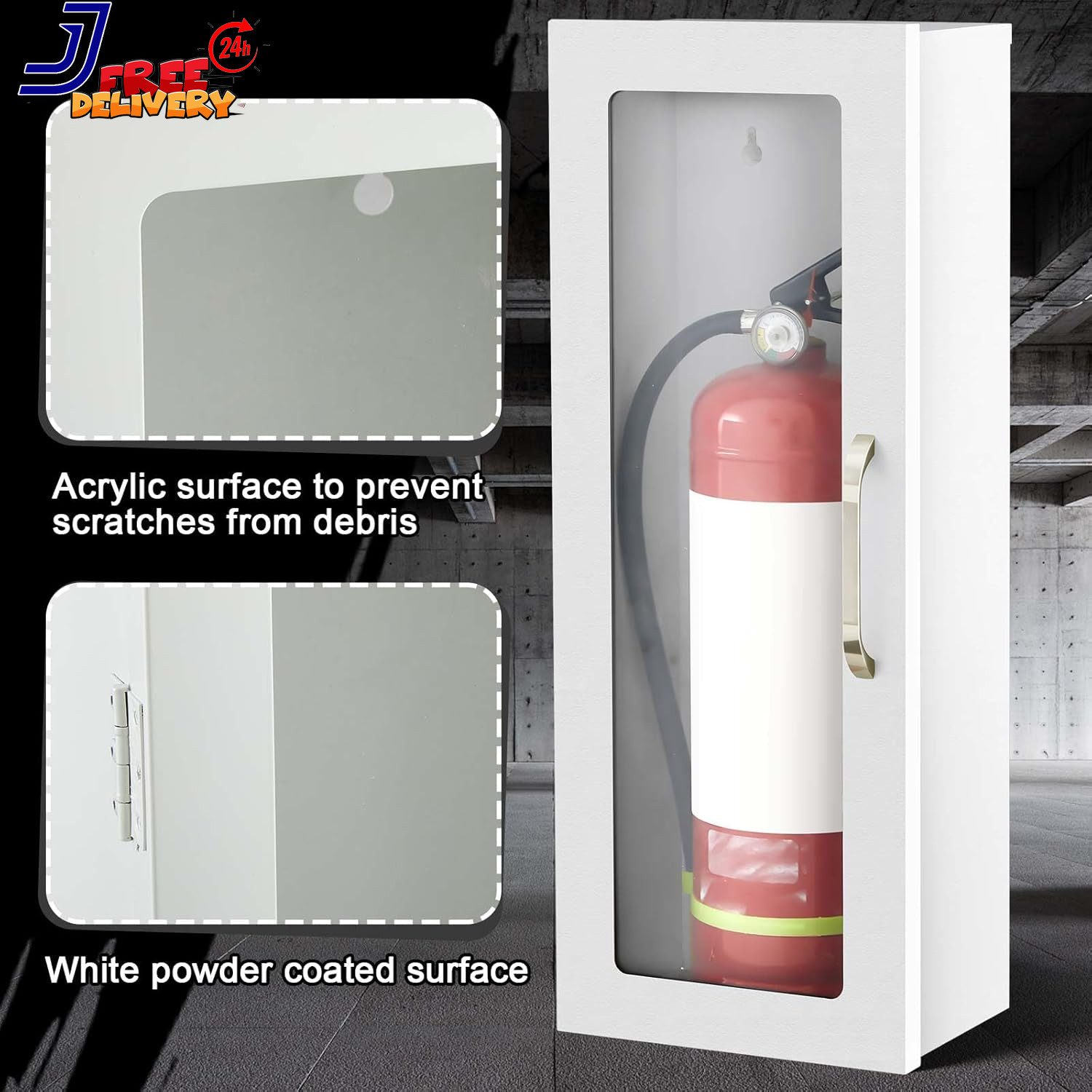 2 Pack Fire Extinguisher Cabinet Wall Mount Steel Holder for Indoor/Outdoor