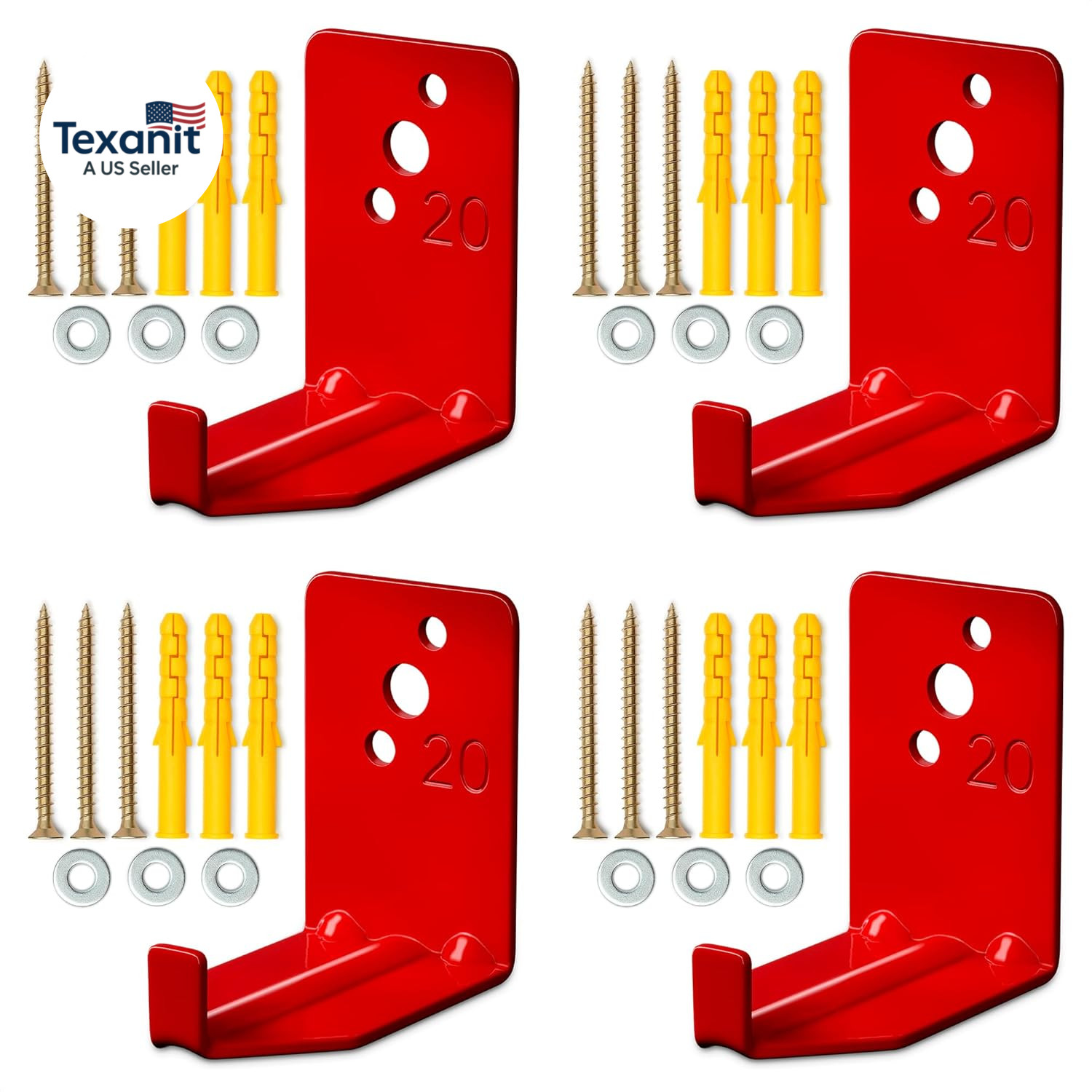 Fire Extinguisher Mount Brackets Set of 4, Heavy Duty Wall Mount Hook 2.36 X 1.5