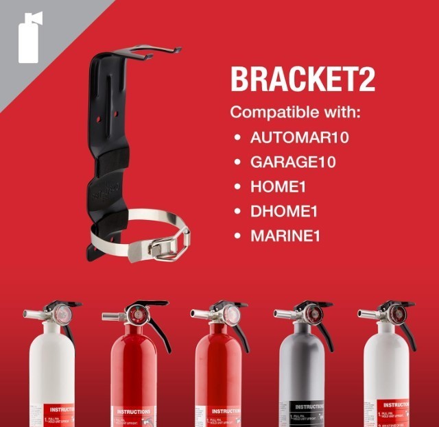 FIRST ALERT BRACKET2 Replacement Fire Extinguisher Bracket, Black