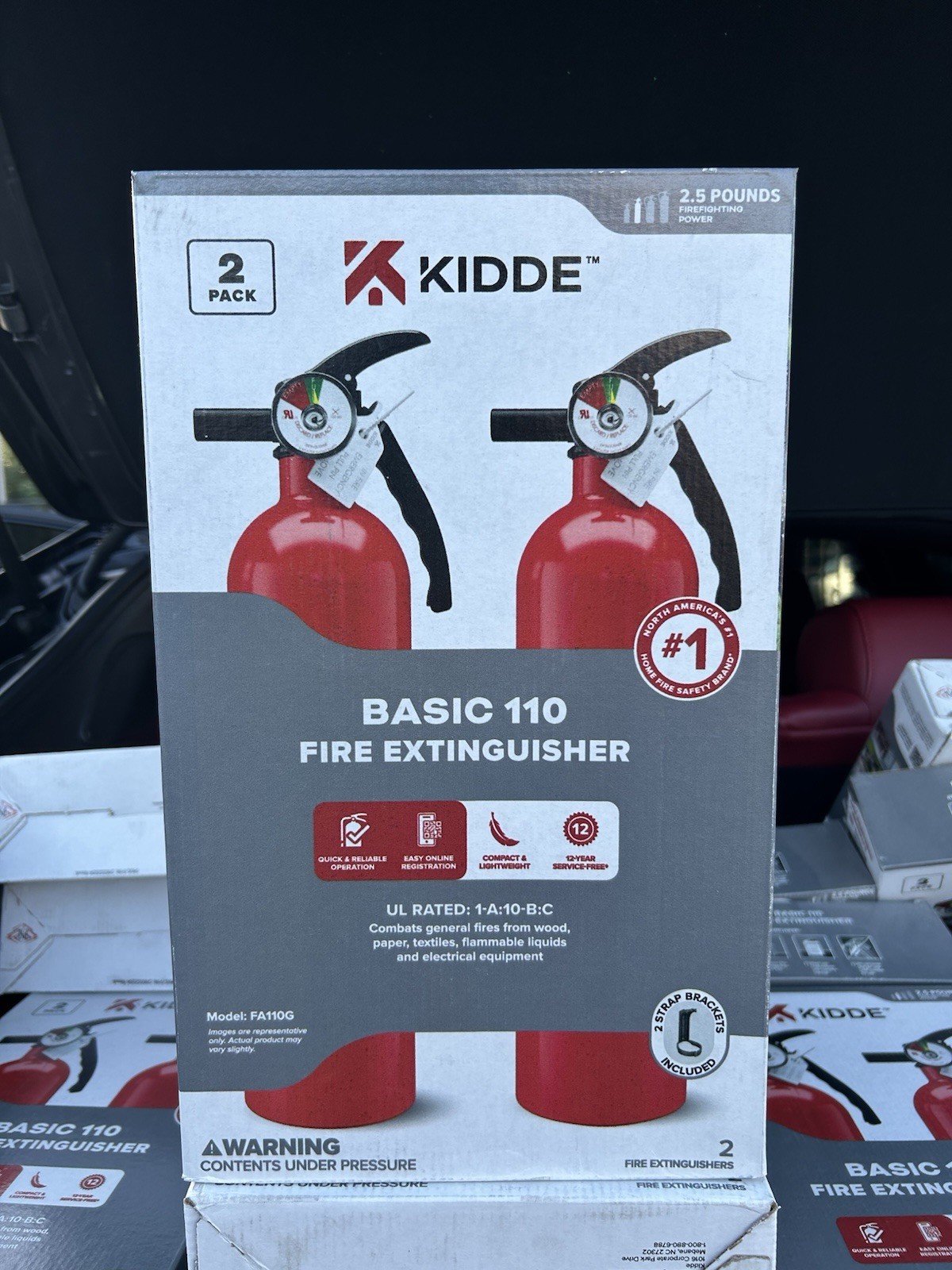 Kidde Home 1-A:10-B:C Class ABC 2.5 lb. Fire Extinguisher 2-Pack 21030932