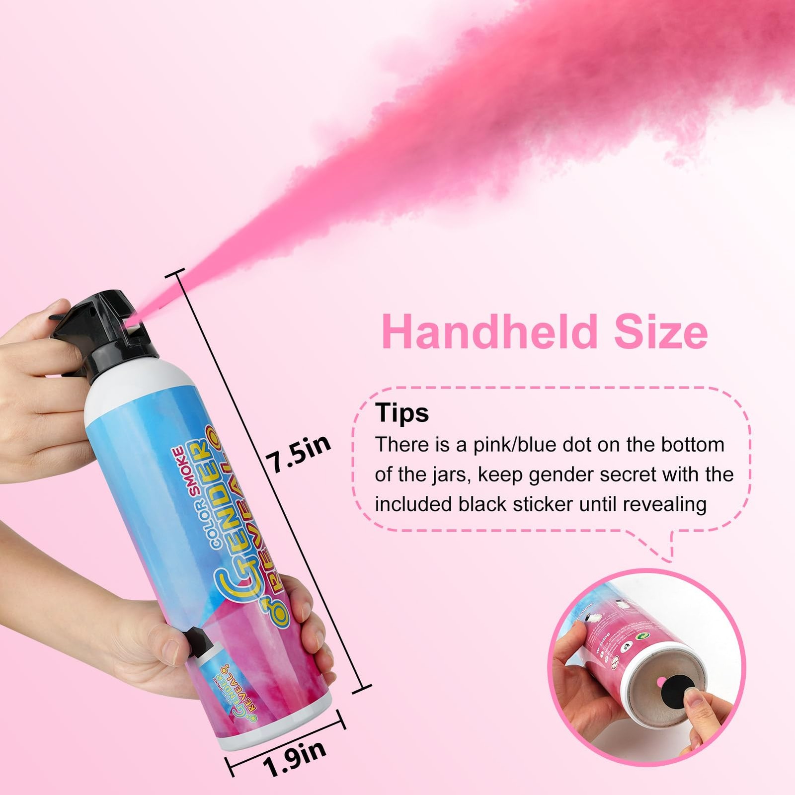 4-Pack Pink Gender Reveal Fire Extinguisher Baby Reveal Party Decorations