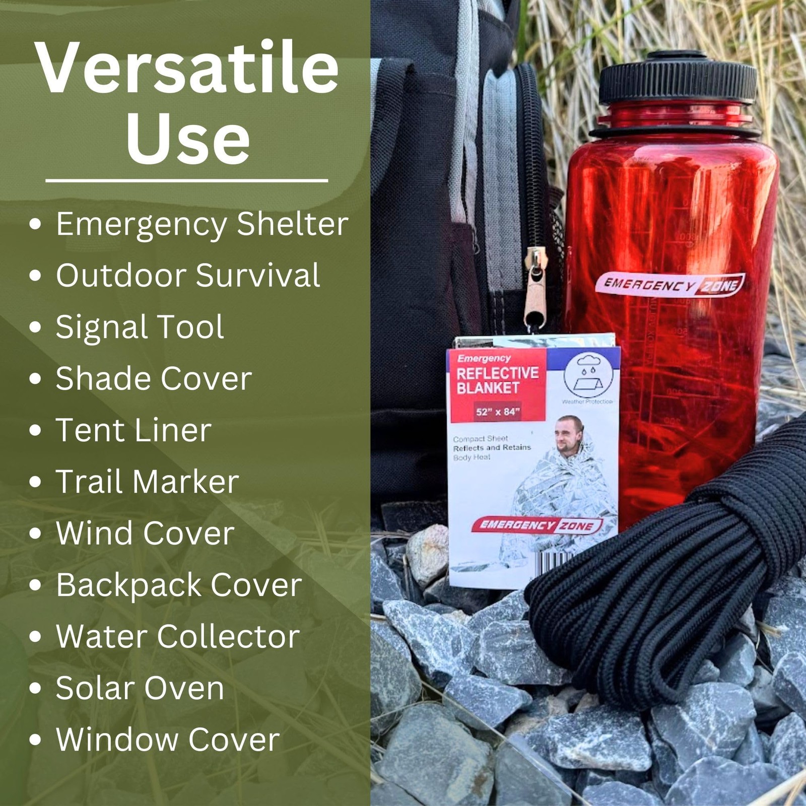 [1 Pack] Thermal Reflective Emergency Blanket 52”x84” | Emergency Mylar Blank…
