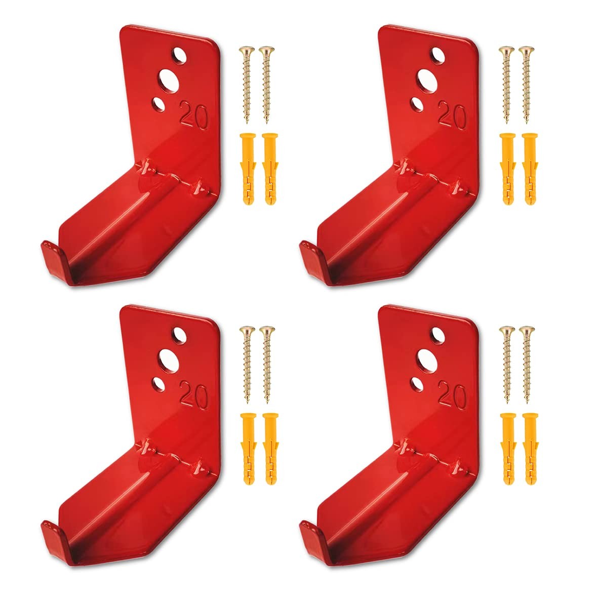 4 PCS Fire Extinguisher Bracket Wall Mount Hook Fits 20 lbs Universal Hanger