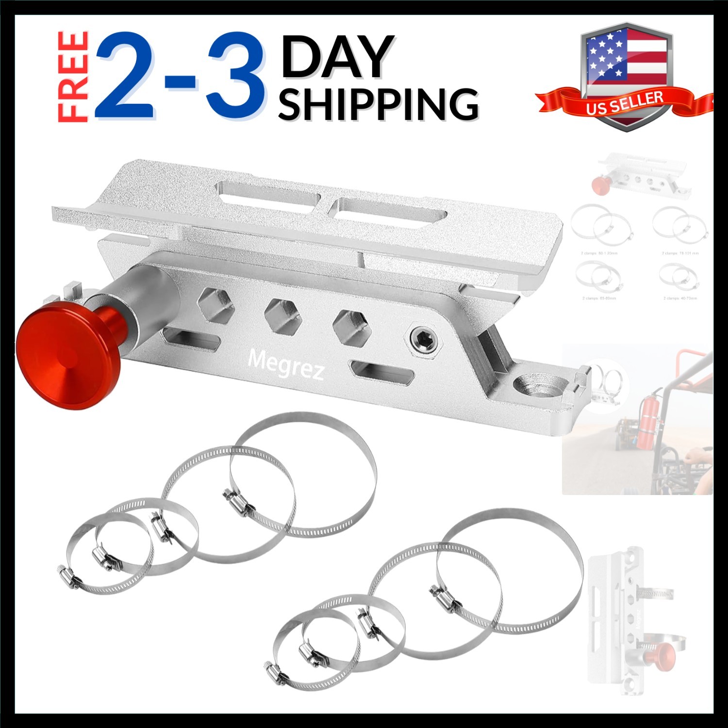 Adjustable Fire Extinguisher Mount Holder, Aluminum Quick Release Fire Exting…