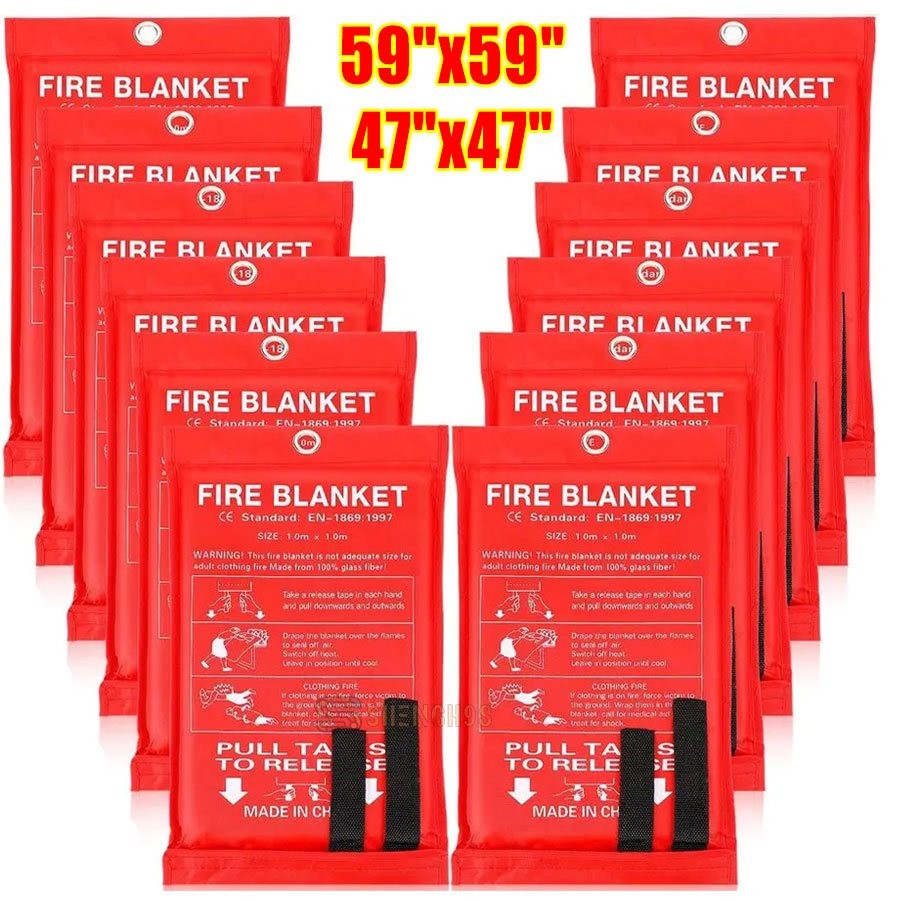 Fire Extinguishing Blanket 2/4/8Pack Fiberglass Emergency Home Retardant 59″x59″