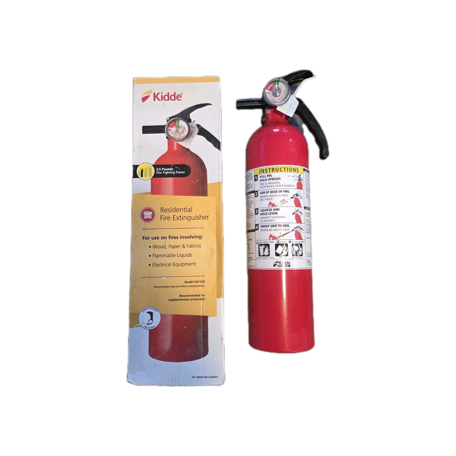 Kidde Fire Extinguisher Home Car Auto Garage Kitchen Emergency 2.5 lb 1-A:10-B:C