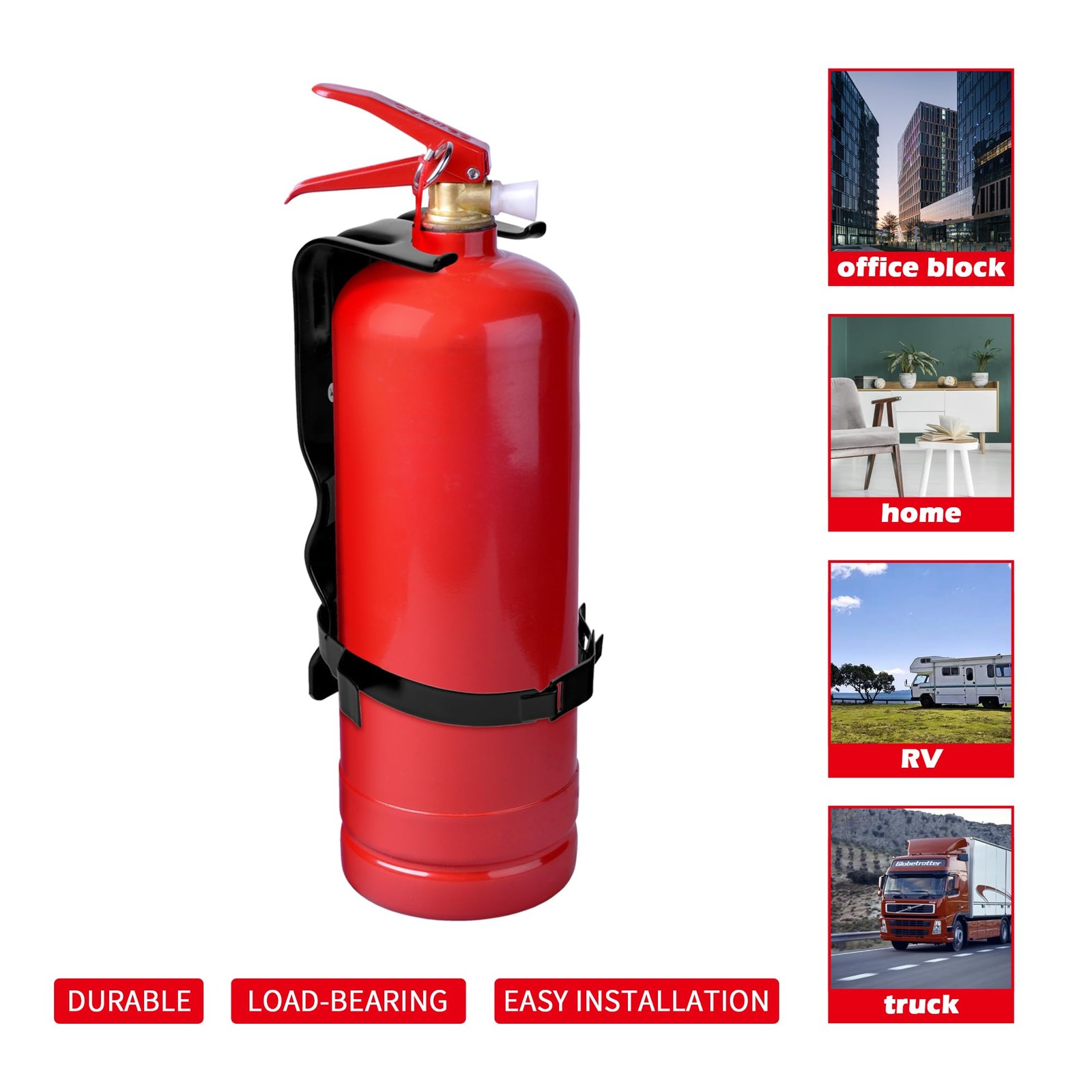 2 PCS Fire Extinguisher Brackets 5 LB Wall Mount Metal Heavy Duty Truck Car