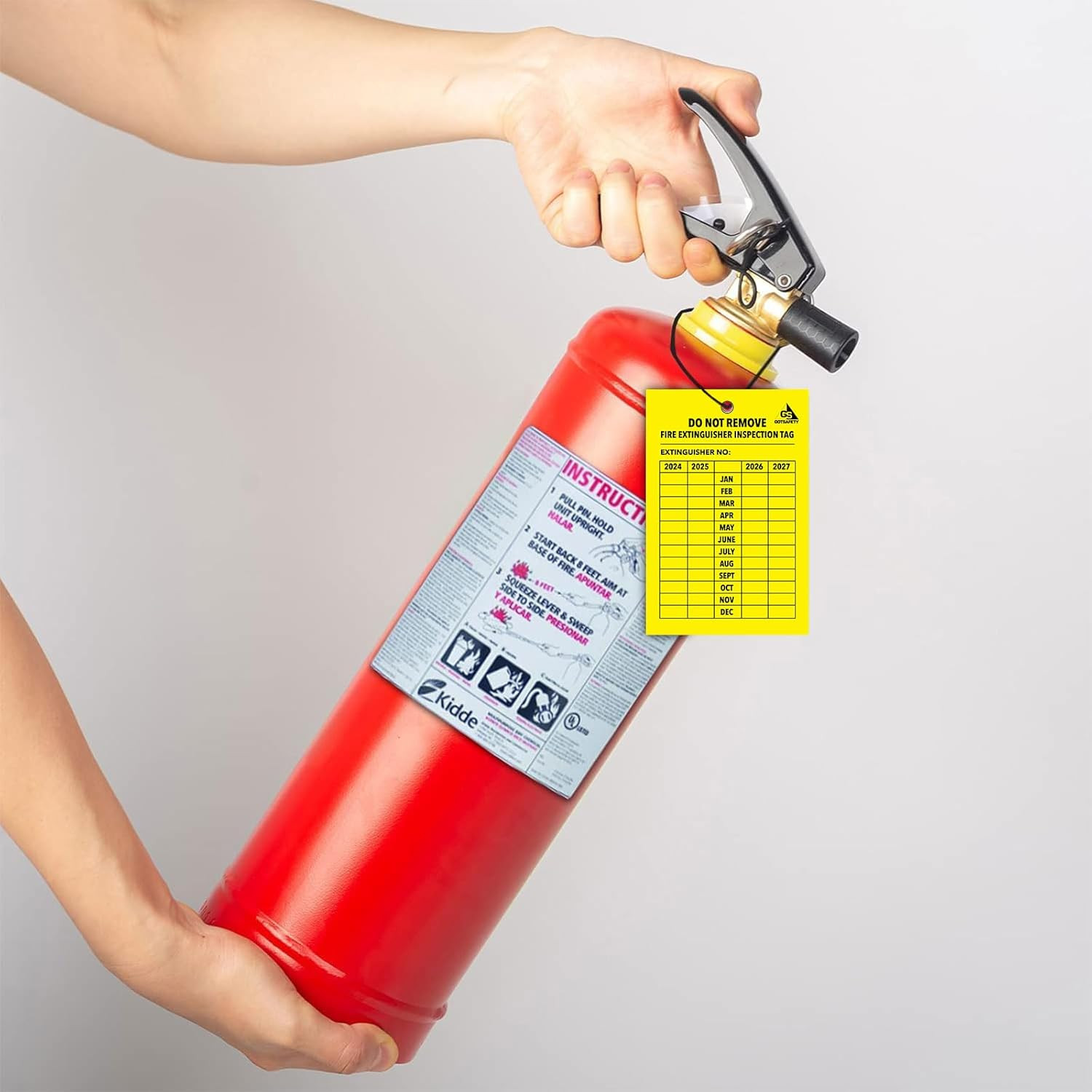 4 Year Fire Extinguisher Inspection Tags – [25 Pack] [2026-2029] Monthly Fire Ex