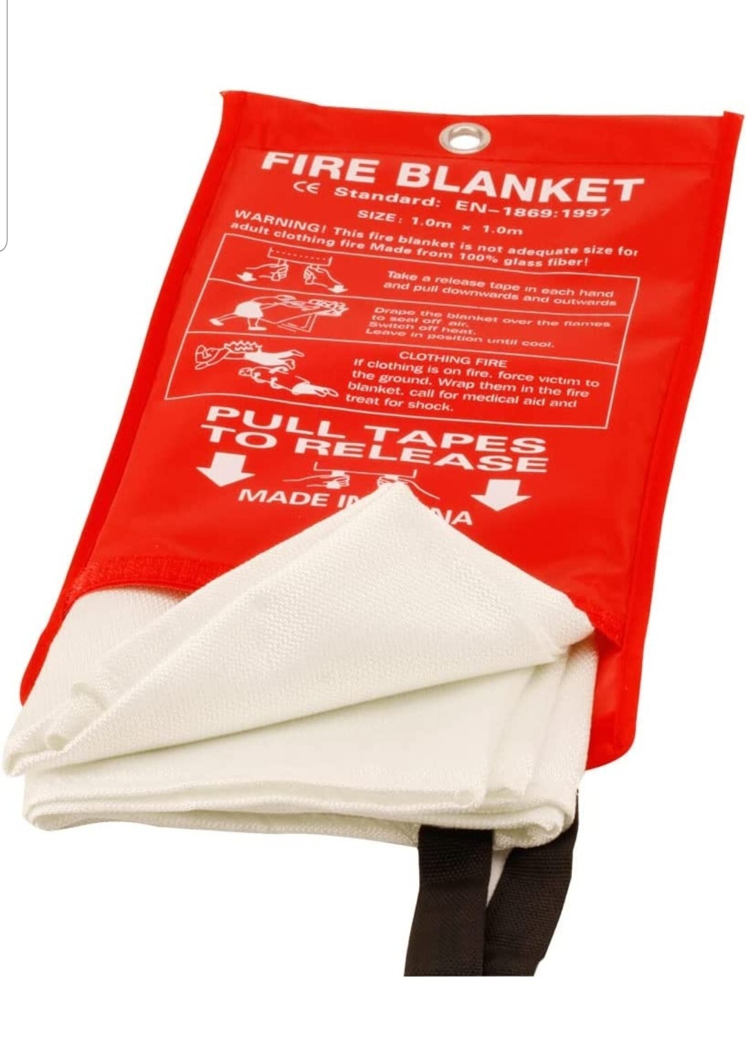 Fire Blanket Fiberglass Fire Emergency Suppression Blanket Flame Retardant 2 pcs