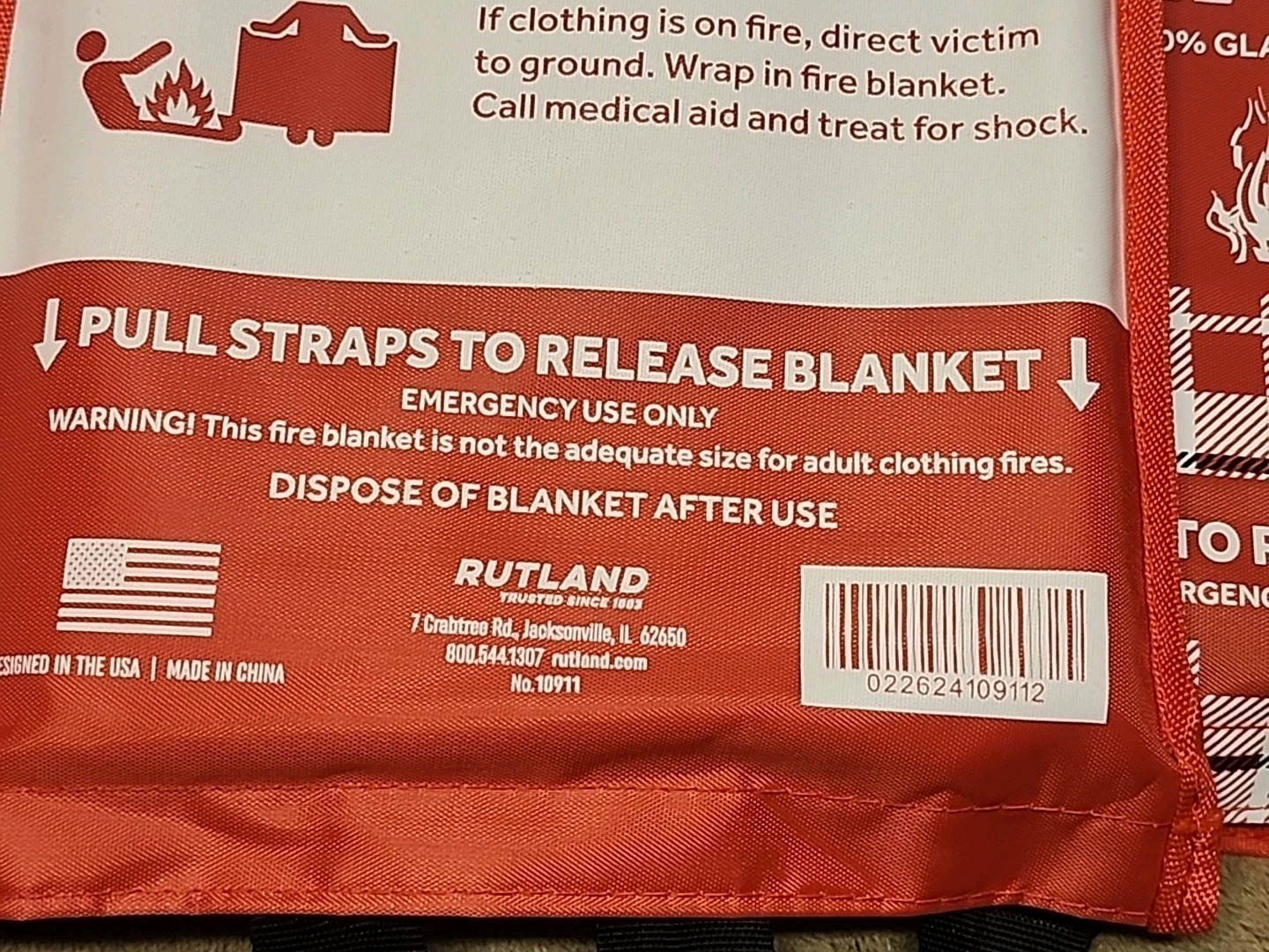 4 Pack: Rutland Fire Blanket for Home and Kitchen Emergency – 40″ x 40″ Blanket