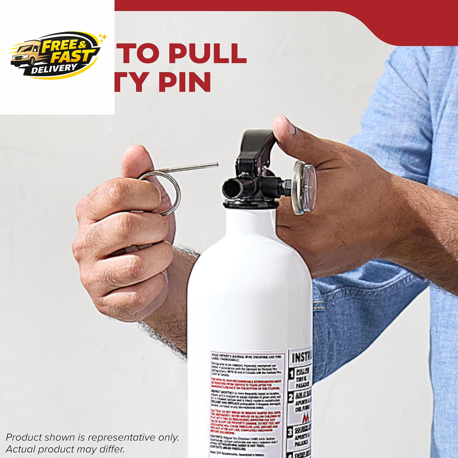 Fire Extinguisher for Vehicles, Cars, Trucks, Single-Use 5BC