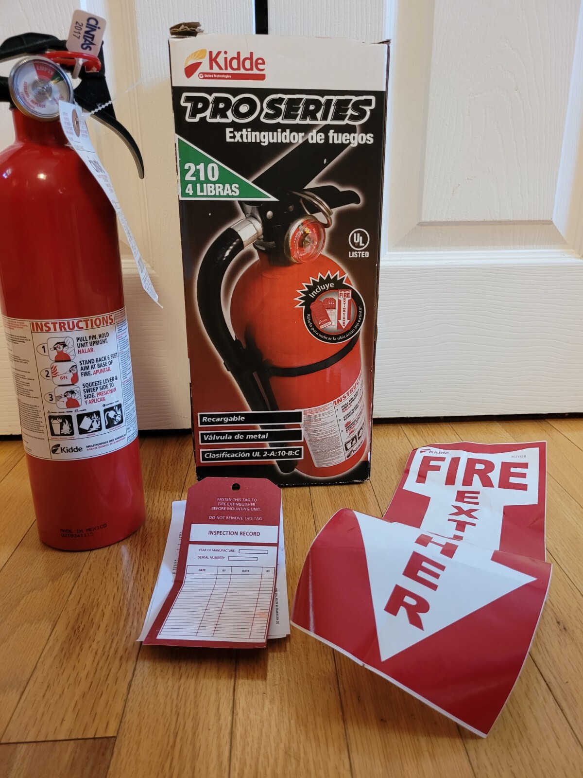 Kidde Pro Series Fire Extinguisher 210 4 lb Unit Rechargeable 2-A: 10-B:C Rated