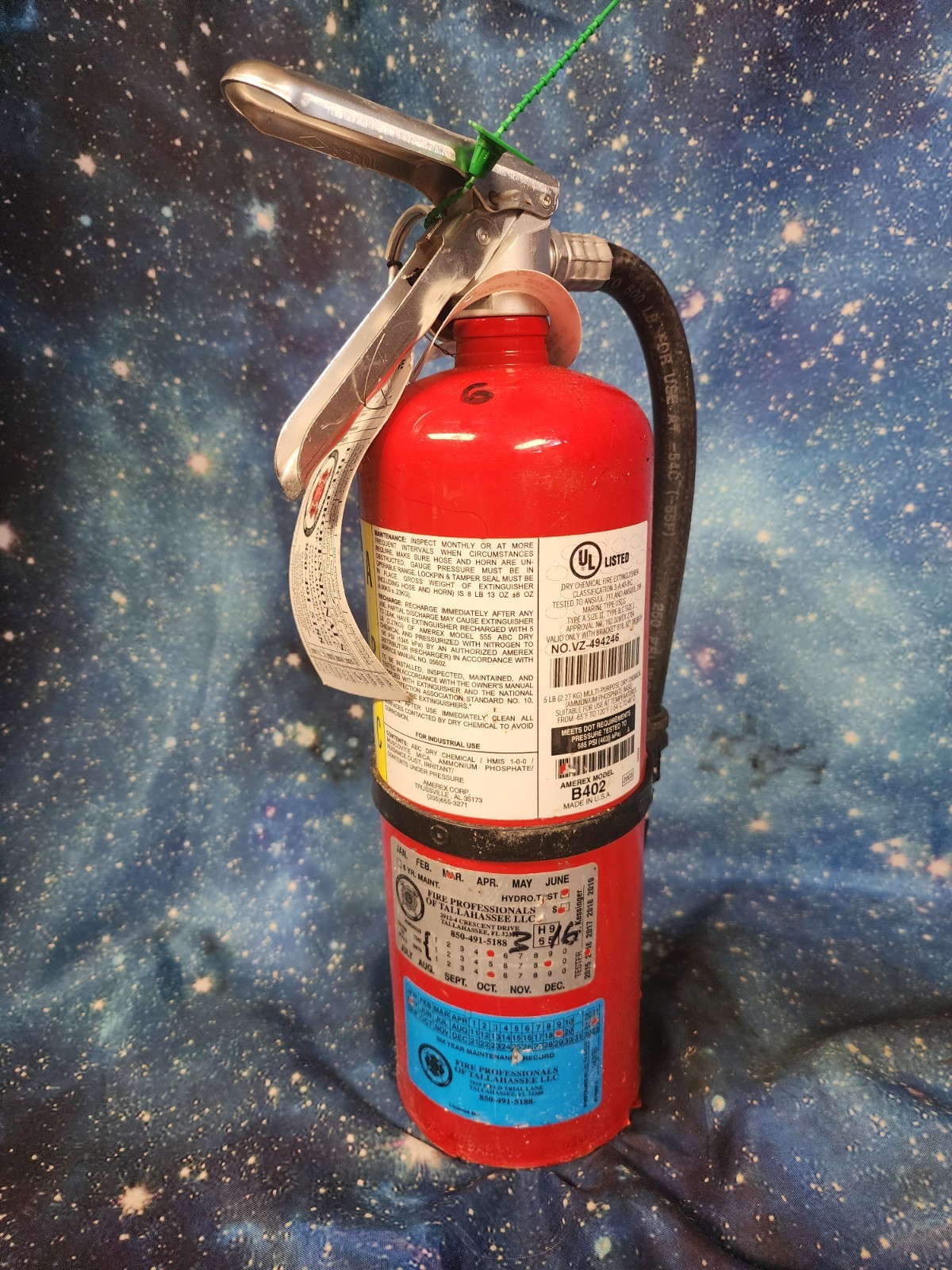 Amerex B402 Dry Chemical Fire Extinguisher w/inspection tag. NEW