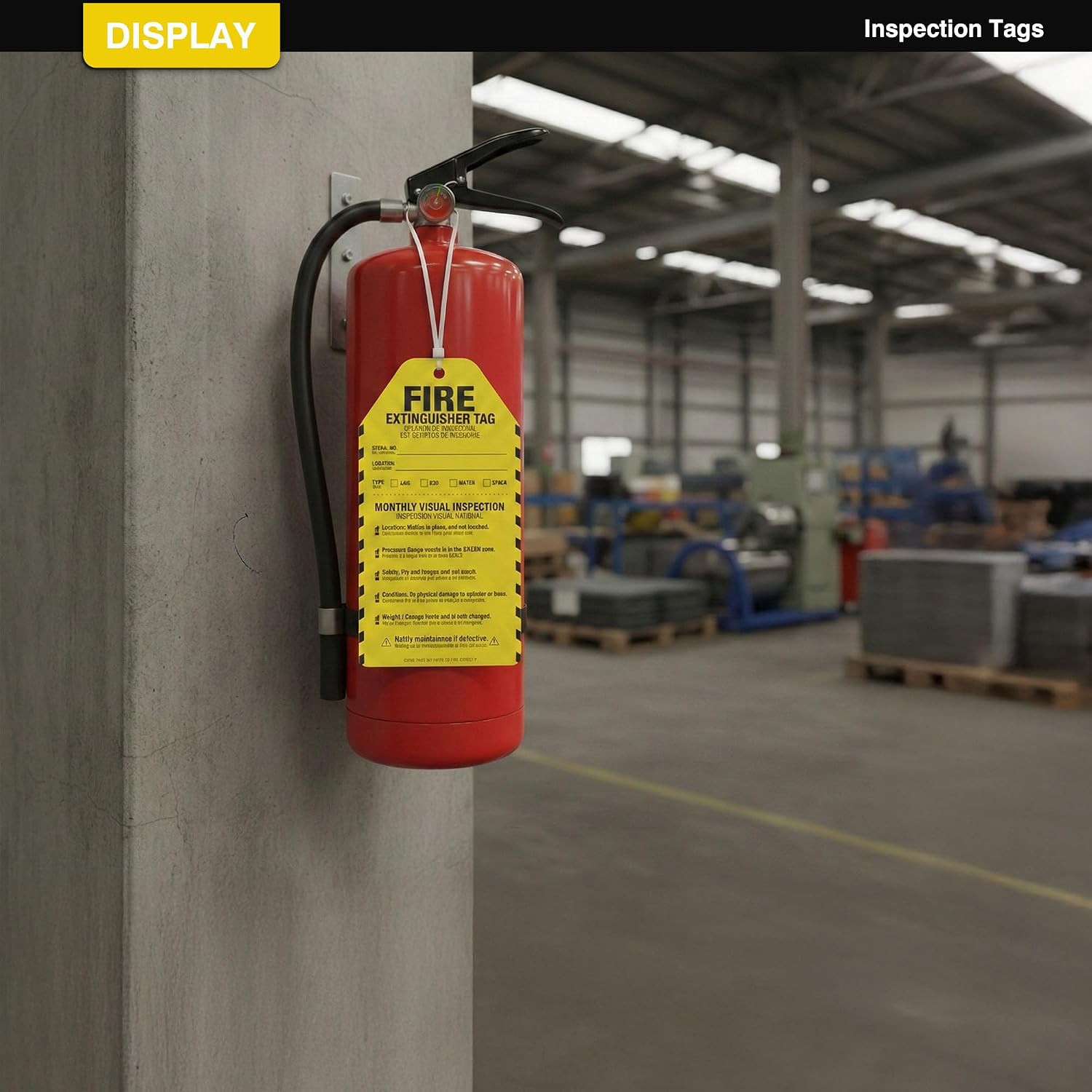 Fire Extinguisher Inspection Tags 25 Pack, 2026-2029 Yearly Monthly Inspection