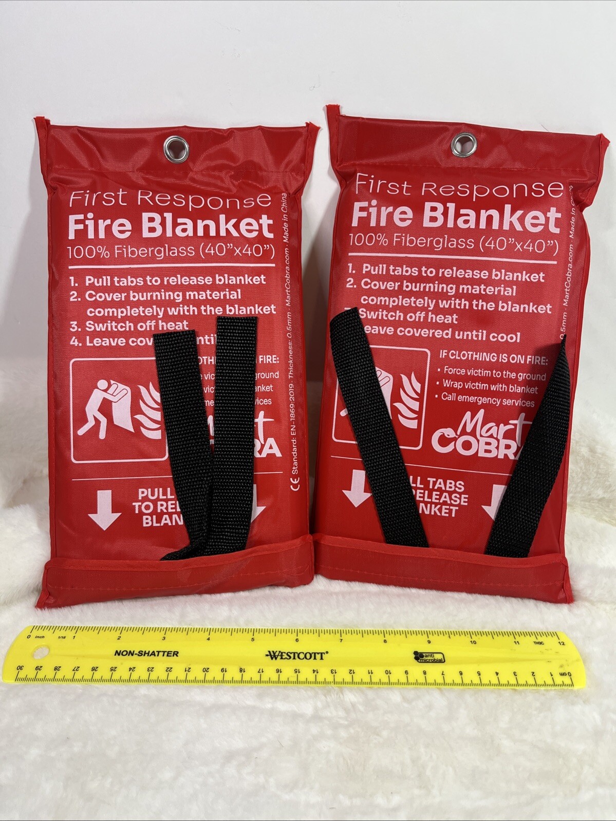 Set Of 2 MART COBRA Fire Blanket “40X40” Survival Gear