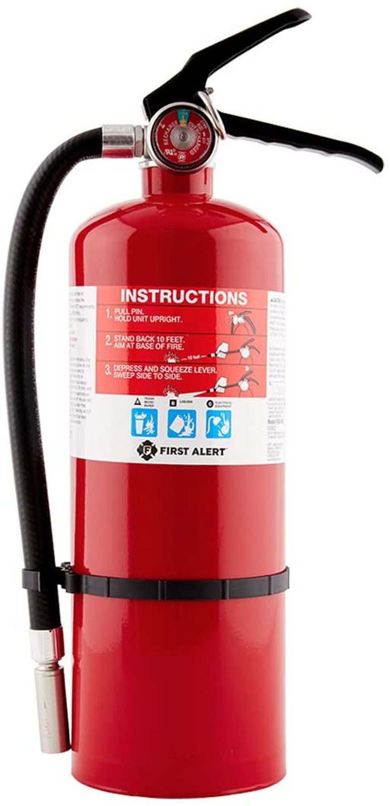 HOME2PRO Rechargeable Compliance Fire Extinguisher, UL RATED 2-A:10-B:C, Red,…