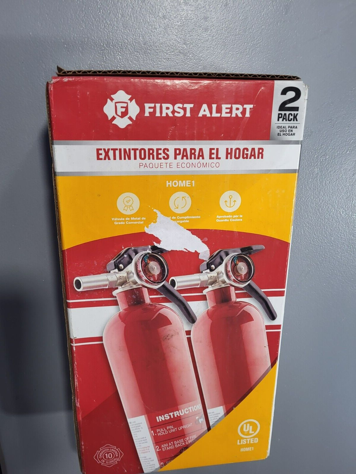 NIB 2 First Alert FE1A10GR195 HOME1 Rechargeable Home Fire Extinguisher UL