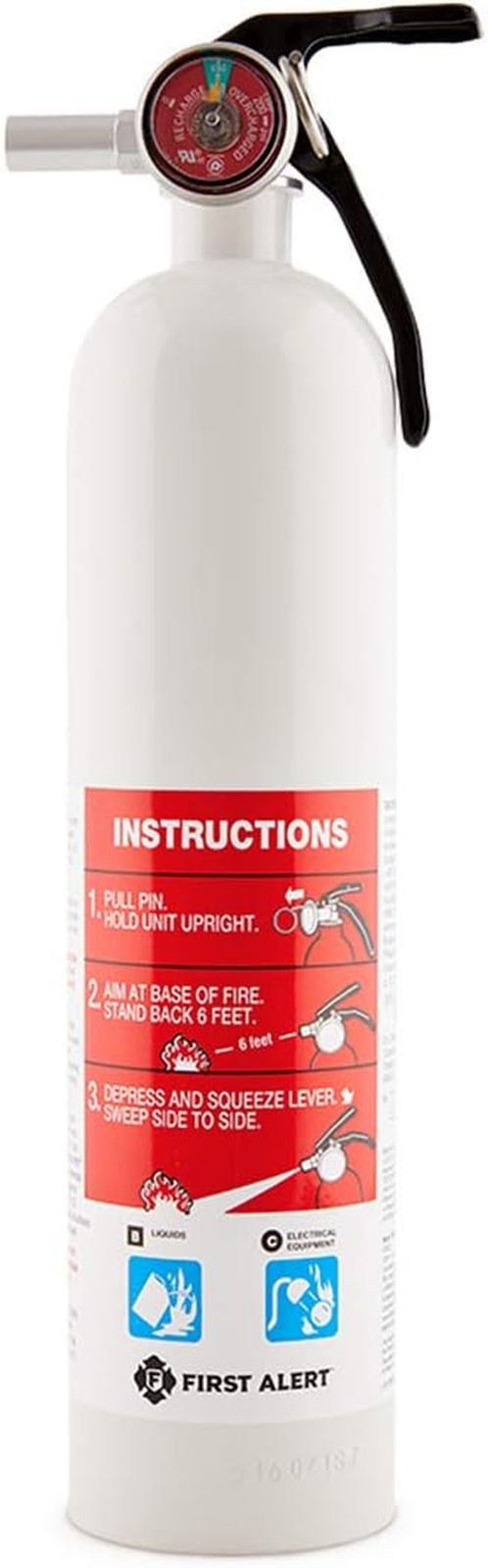 Fire Extinguisher for Car & Marine Use, UL RATED 10-B:C, AUTOMAR10 FE10GR, White