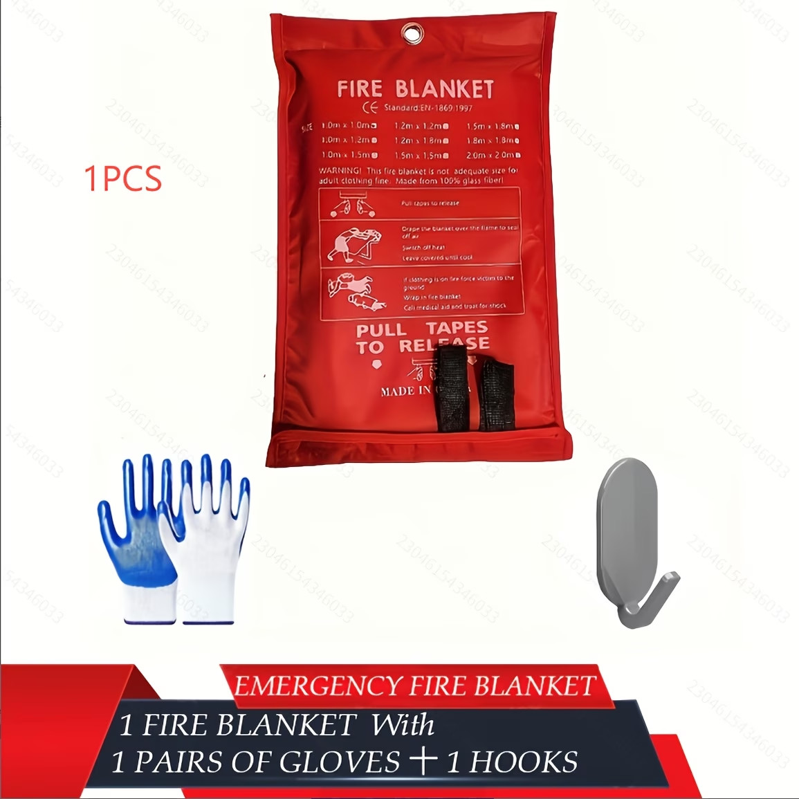 2 PSC-LARGE FIRE BLANKET Fiberglass Emergency Home Retardant Prepared 40″x40″