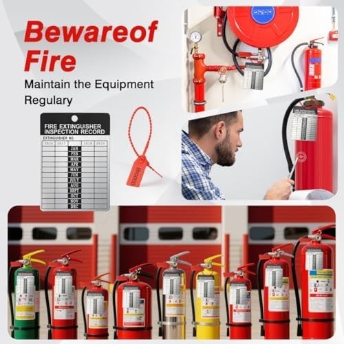 50 Sets 2026–2029 Fire Extinguisher Tags Aluminum Metal 50, 2026-2029