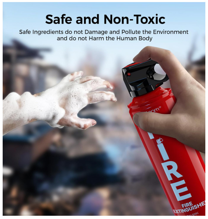 2-Pack Fire Extinguisher for Home, Kitchen, Car, and Grill with Mounting Bracket