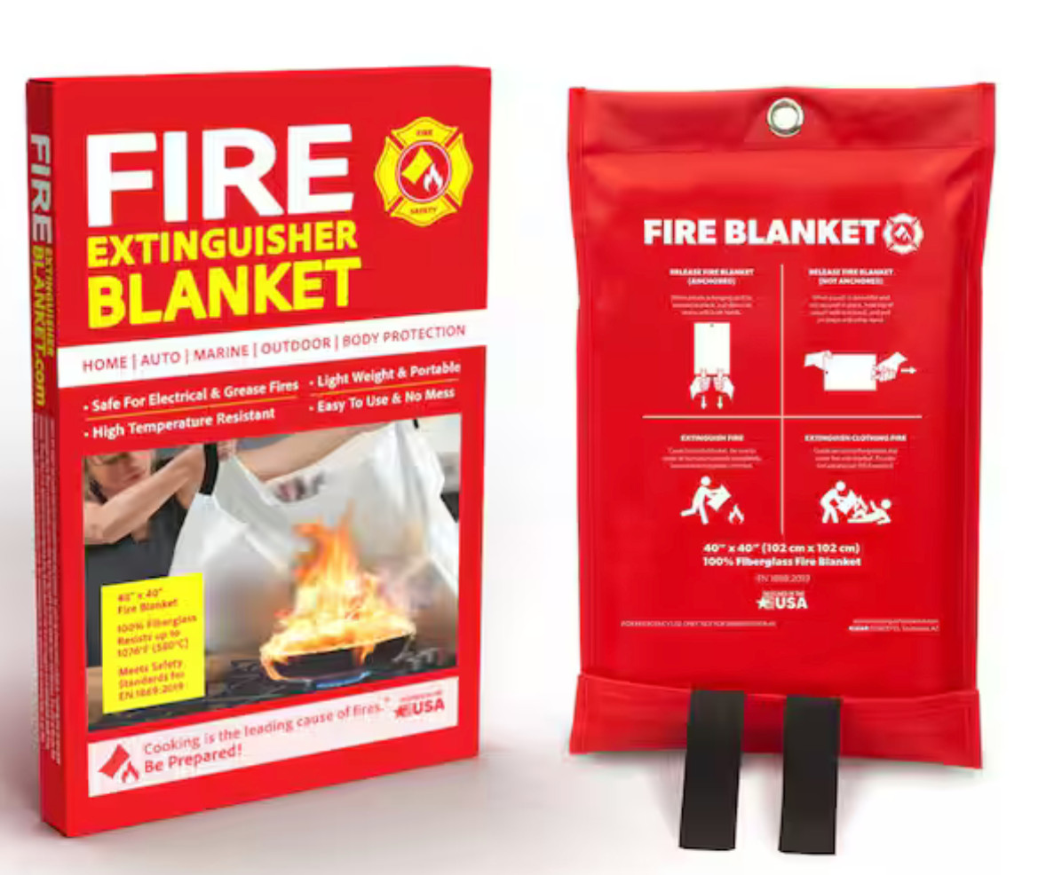 Silverback Fire Blanket 40″x40″ Fireproof Fiberglass Emergency Blanket 4 PackNEW