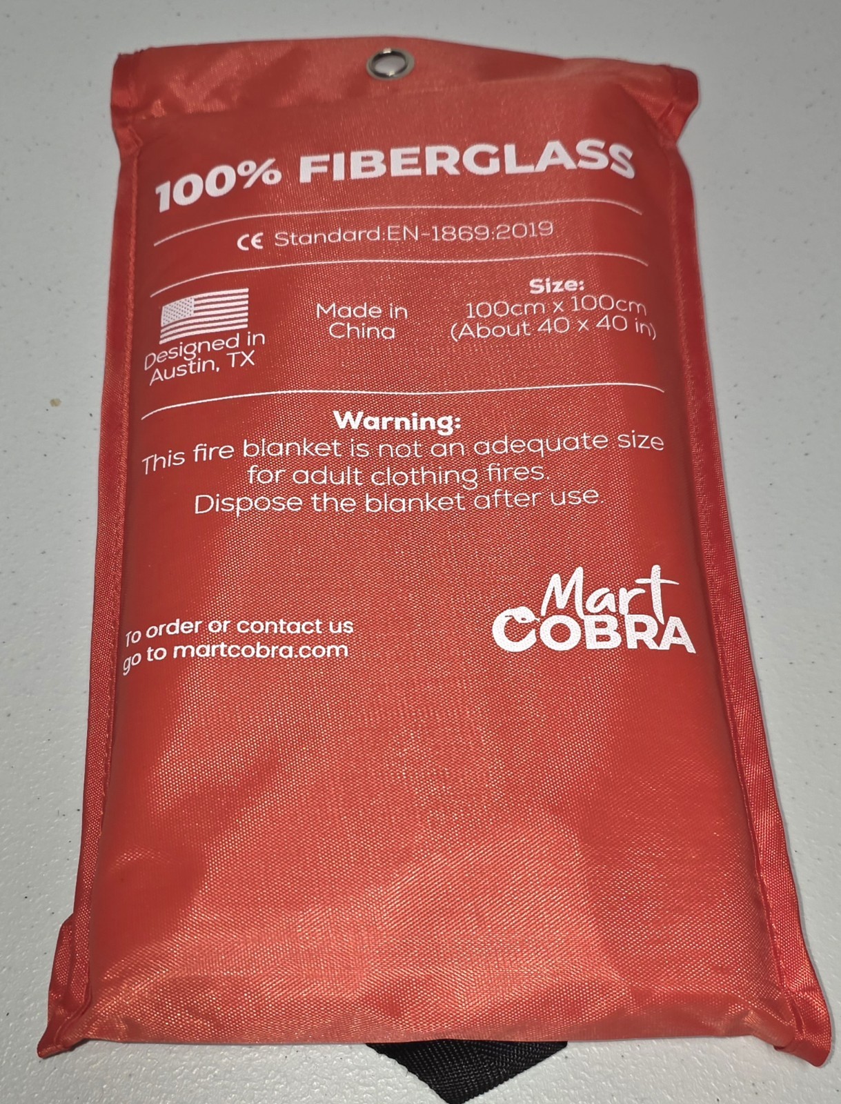 Mart Cobra First Response Emergency Fire Blanket 40″ X 40″ 100% Fiberglass Flame