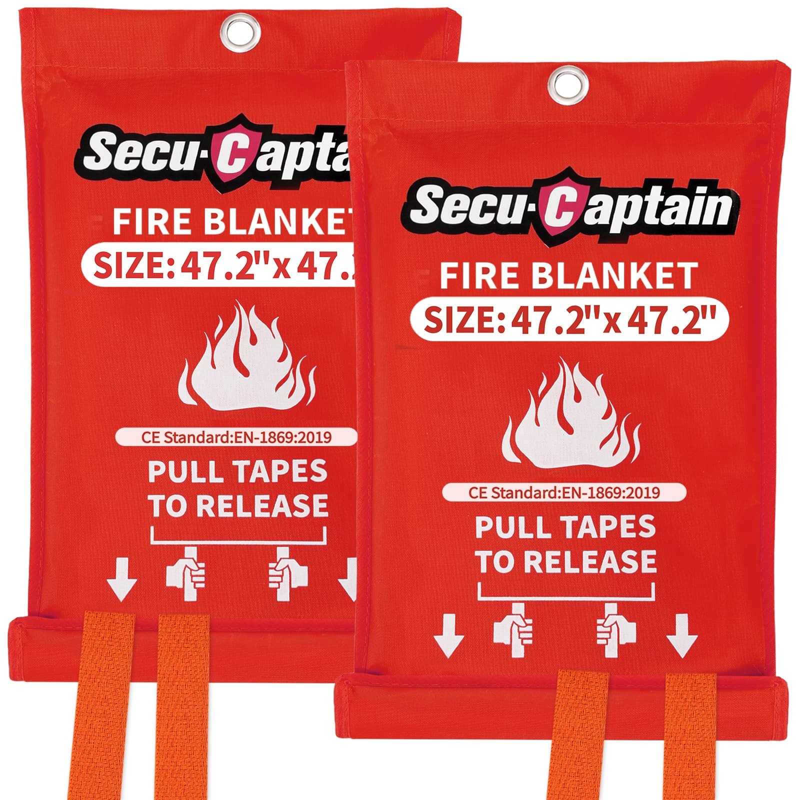 Emergency Fire Blanket for Home – 2 Pack 47.2″x47.2″ Large Flame Retardant Bl…