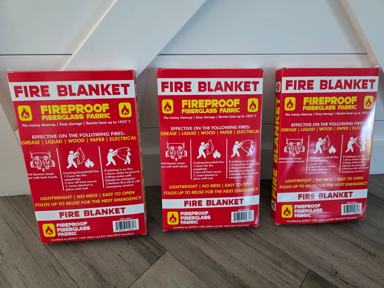 3x NEW 40×40 Fire Safety Blanket Fireproof for Kitchen • Office• Camper • L👀K!