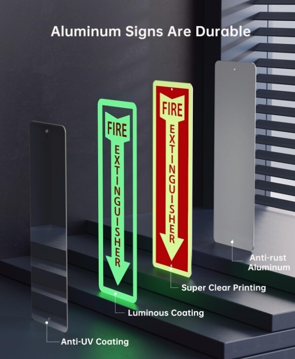Fire Extinguisher sign metal And Fire Extinguisher sign plastic Glow in the Dark