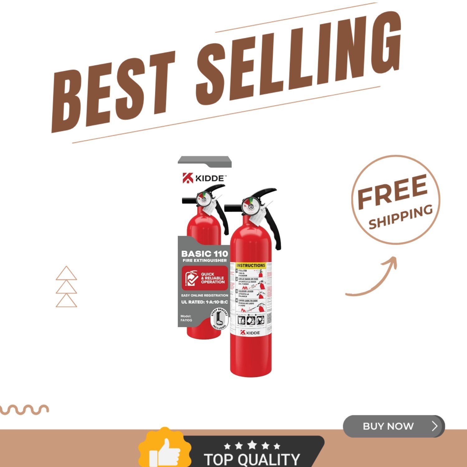 Reliable Multi-Purpose Fire Extinguisher – Lightweight & Easy to Use – 1A10BC