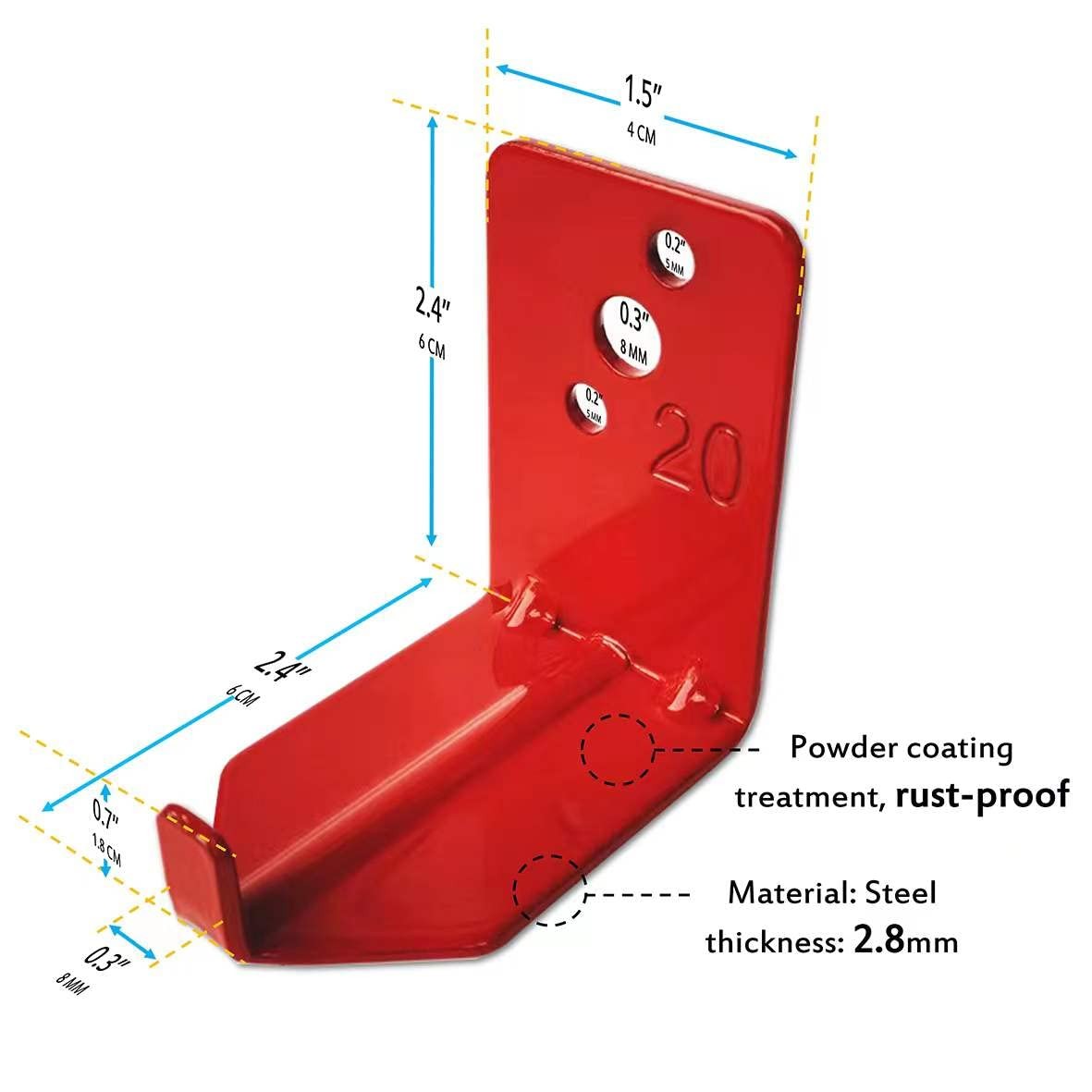 4 PCS Fire Extinguisher Bracket Wall Mount Hook Fits 20 lbs Universal Hanger