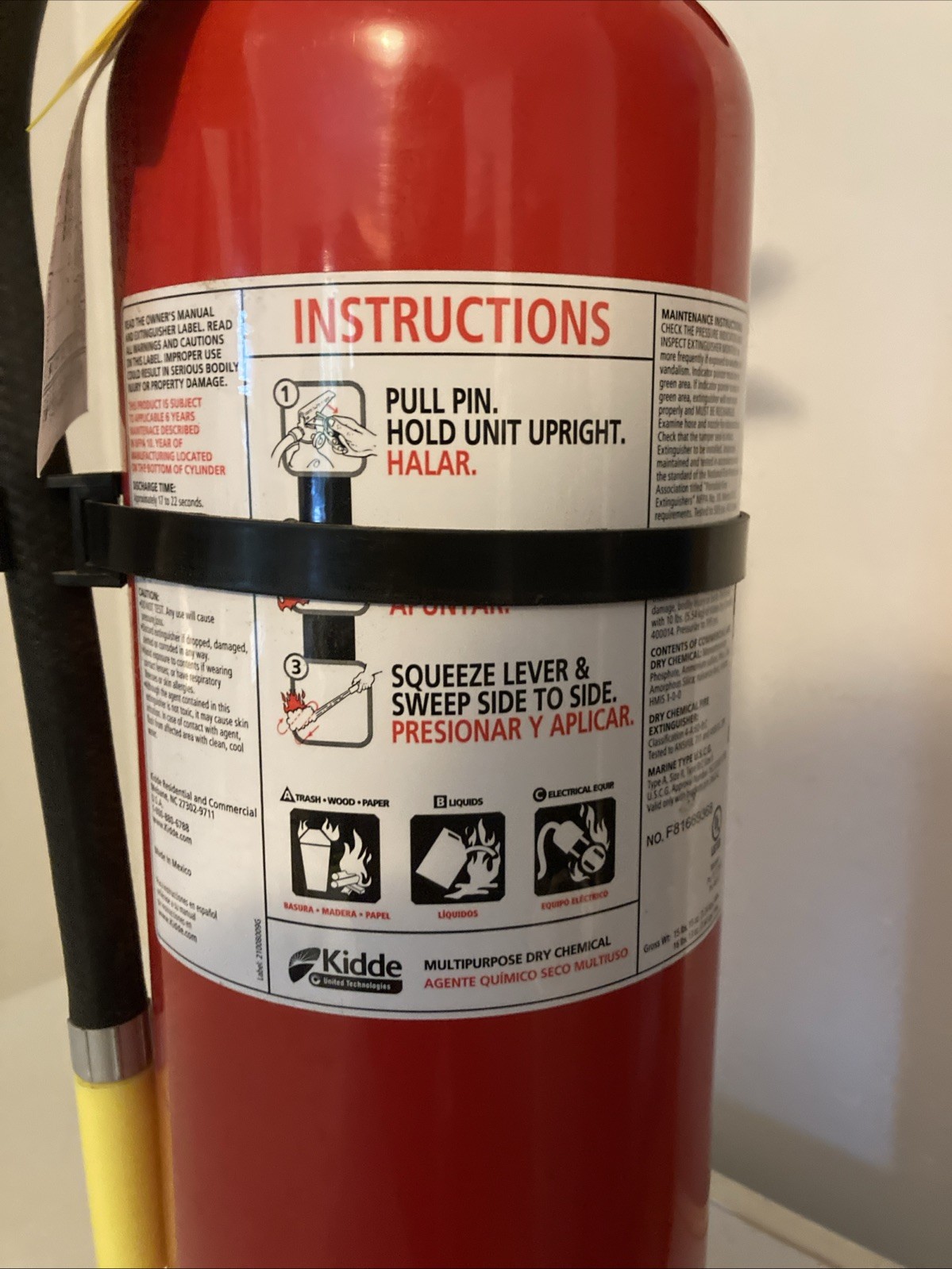 Kidde Multi Purpose 10 Lbs. Dry Chemical Fire Extinguisher ~ Unused