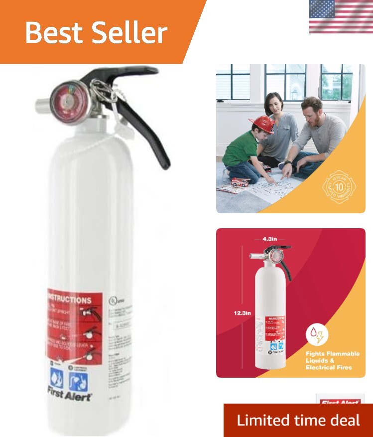 Portable Fire Extinguisher for Flammable Liquid & Electrical Fires – Rated