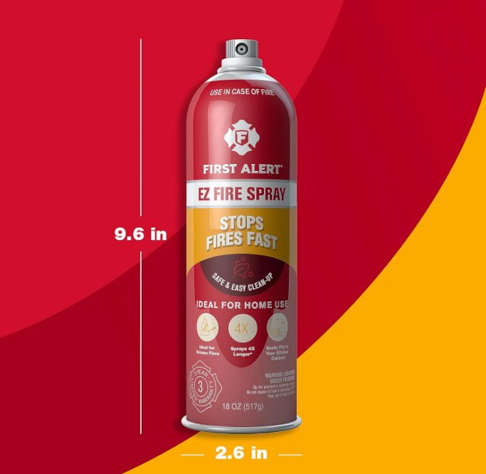 First Alert EZ Fire Spray, Aerosol Extinguisher, Pack of 2, AF400-2, Red