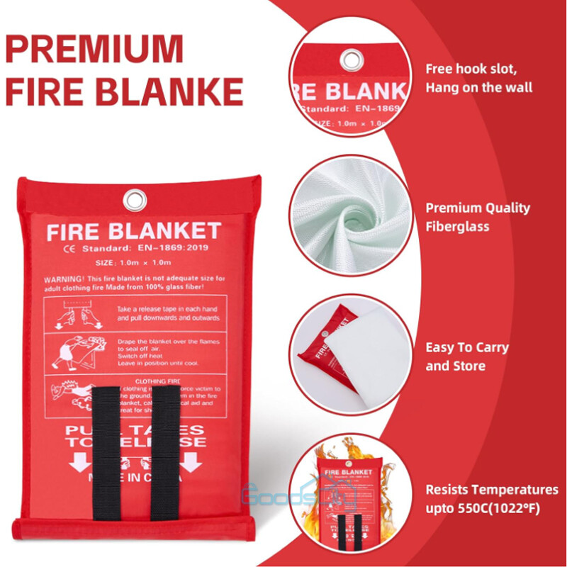 XX-Large 59”x59” Prepared FIRE BLANKET Fiberglass Emergency Home Retardant USA