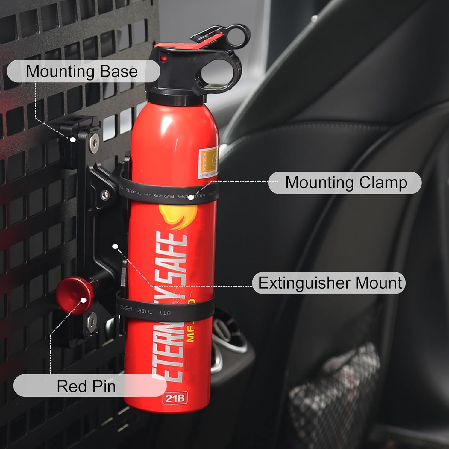 MOLLE Panel Fire Extinguisher Mount Kit-Aluminum Quick Release Car Fire Extingui