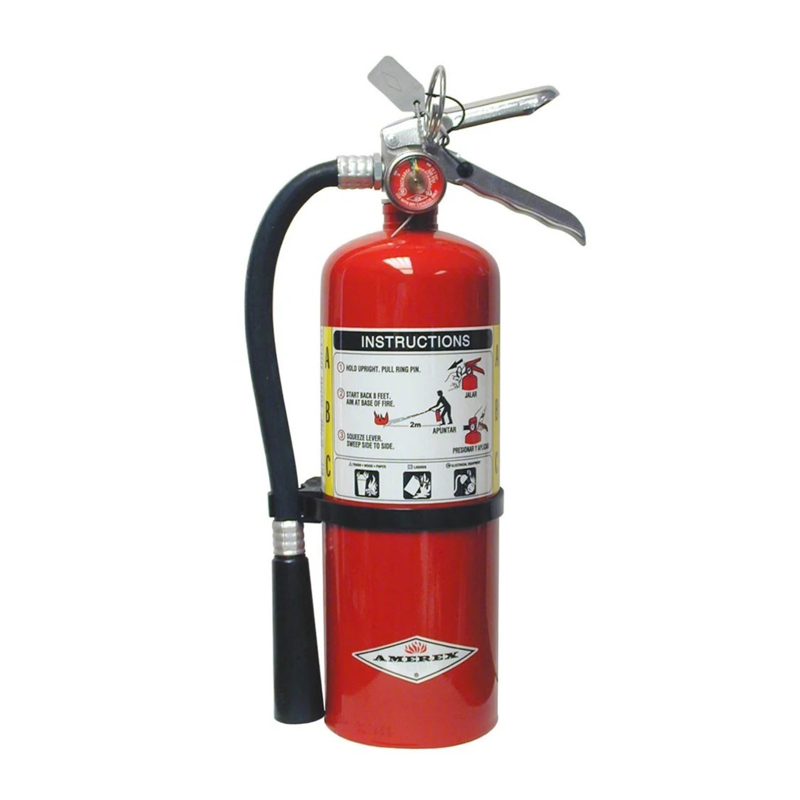 Amerex B500 5 lb ABC Fire Extinguisher with Aluminum Valve – Wall Bracket Ready